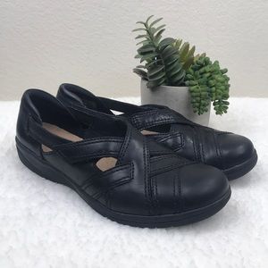 Clark’s Cheyn Wale Loafers Black Leather SZ 9.5